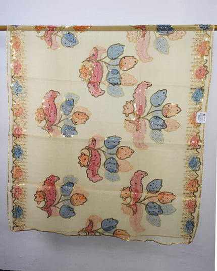 Fancy Printed Organza with Sitara Work Dupatta