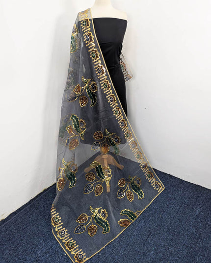 Fancy Printed Organza with Sitara Work Dupatta