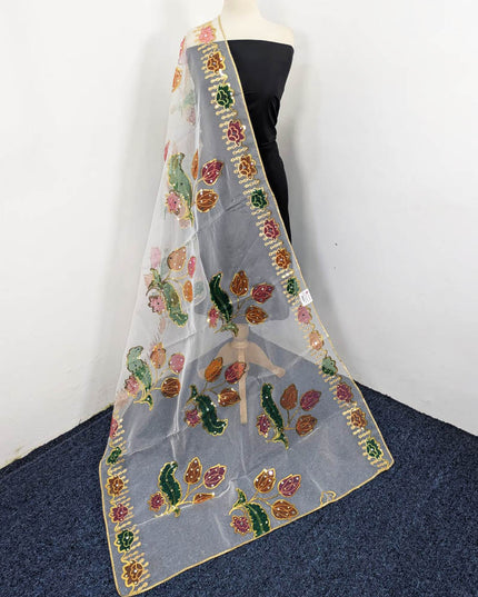 Fancy Printed Organza with Sitara Work Dupatta