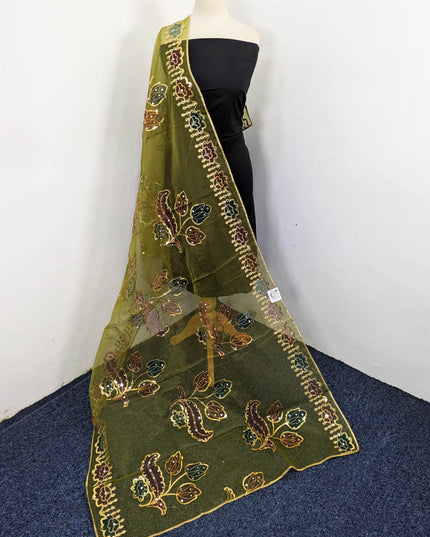 Fancy Printed Organza with Sitara Work Dupatta