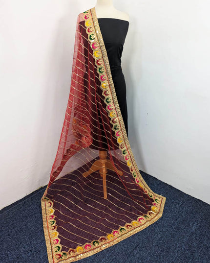 Embroidered Net with Sitara Work Dupatta (Ready To Wear)