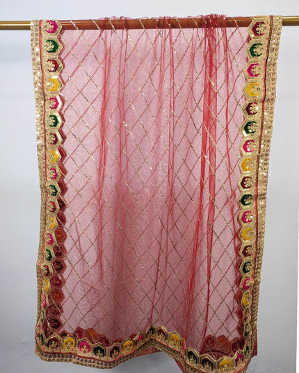 Embroidered Net with Sitara Work Dupatta (Ready To Wear)