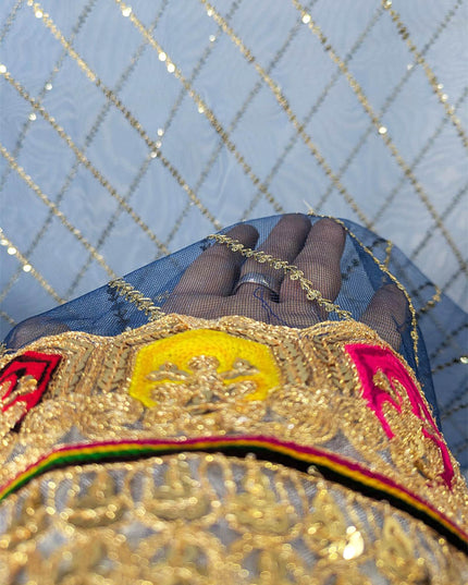 Embroidered Net with Sitara Work Dupatta (Ready To Wear)