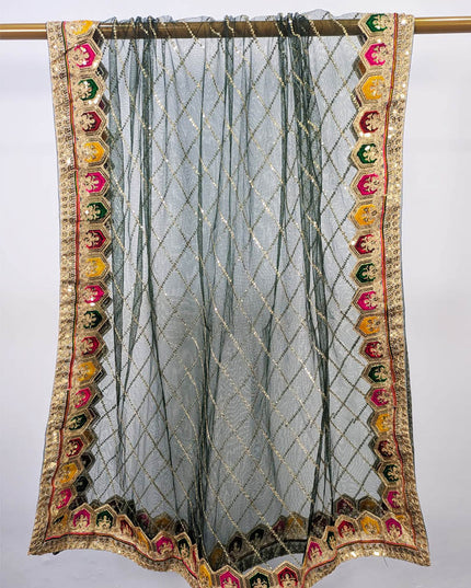 Embroidered Net with Sitara Work Dupatta (Ready To Wear)