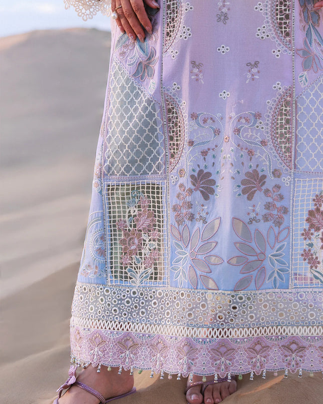 NUREH - Aman Embroidered Luxury Lawn 26 Unstitched 3Pc - NE-228- Emelfie