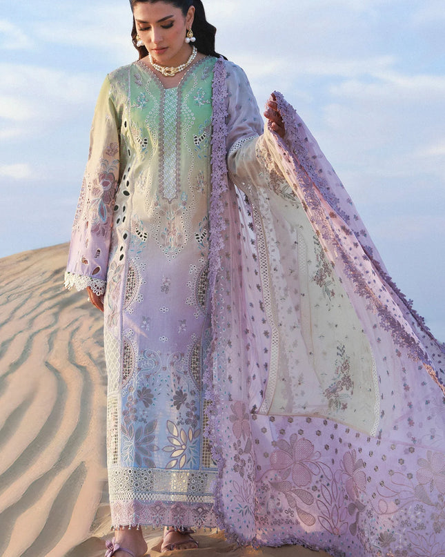 NUREH - Aman Embroidered Luxury Lawn 26 Unstitched 3Pc - NE-228- Emelfie