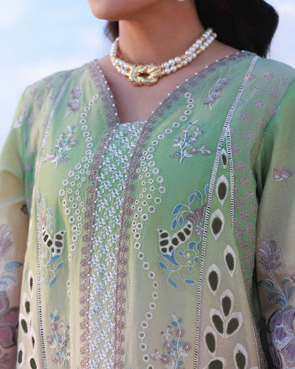 NUREH - Aman Embroidered Luxury Lawn 26 Unstitched 3Pc - NE-228- Emelfie