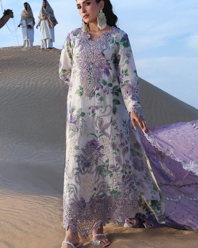 NUREH - Aman Embroidered Luxury Lawn 26 Unstitched 3Pc - NE-231- Amaris