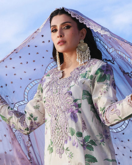 NUREH - Aman Embroidered Luxury Lawn 26 Unstitched 3Pc - NE-231- Amaris