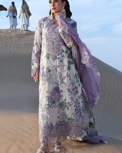 NUREH - Aman Embroidered Luxury Lawn 26 Unstitched 3Pc - NE-231- Amaris