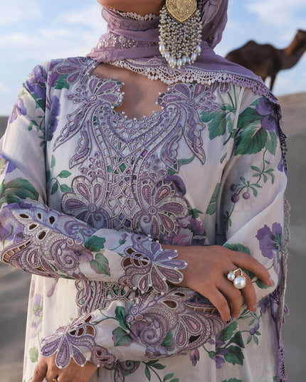 NUREH - Aman Embroidered Luxury Lawn 26 Unstitched 3Pc - NE-231- Amaris