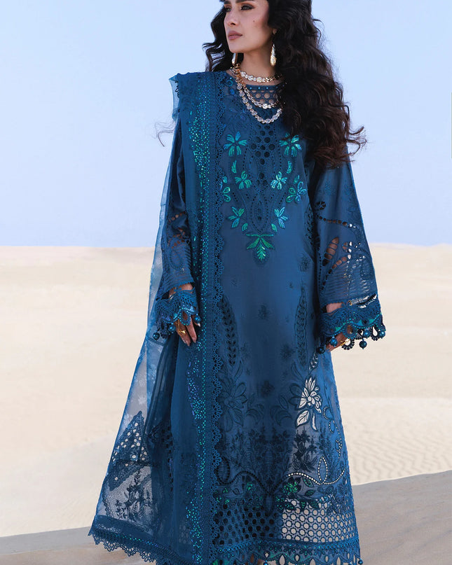 NUREH - Aman Embroidered Luxury Lawn 26 Unstitched 3Pc - NE-229- Kaia