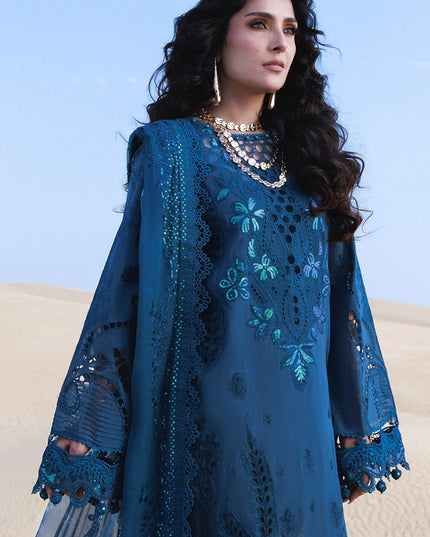 NUREH - Aman Embroidered Luxury Lawn 26 Unstitched 3Pc - NE-229- Kaia