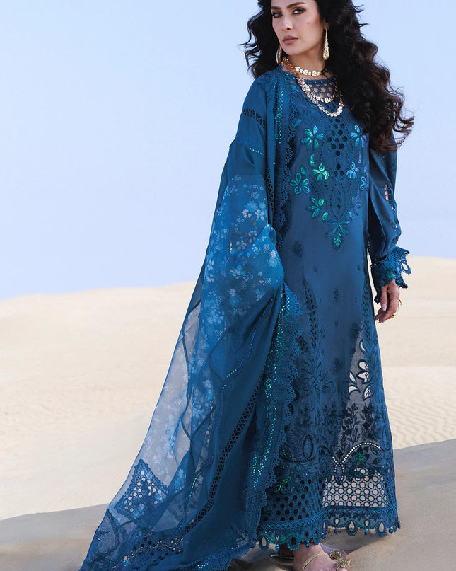 NUREH - Aman Embroidered Luxury Lawn 26 Unstitched 3Pc - NE-229- Kaia