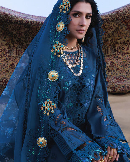 NUREH - Aman Embroidered Luxury Lawn 26 Unstitched 3Pc - NE-229- Kaia