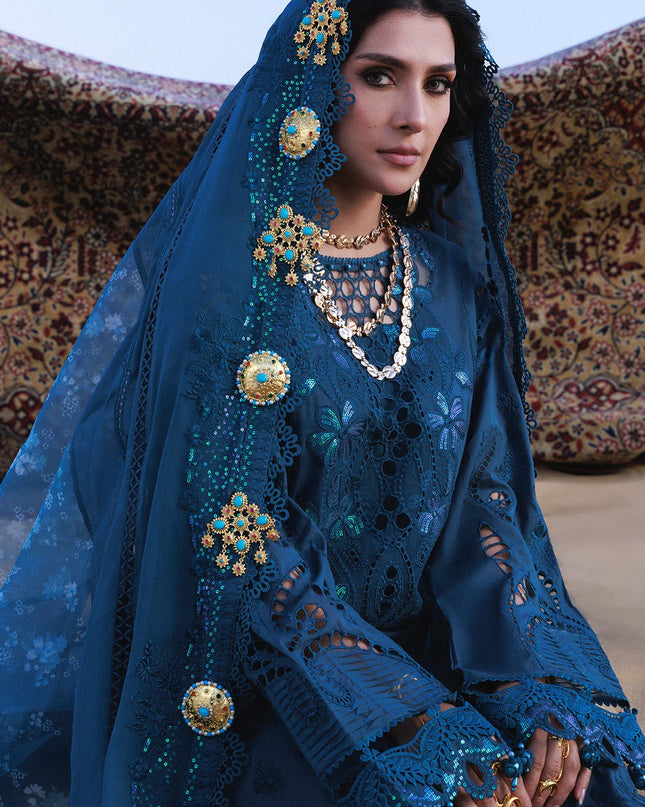 NUREH - Aman Embroidered Luxury Lawn 26 Unstitched 3Pc - NE-229- Kaia