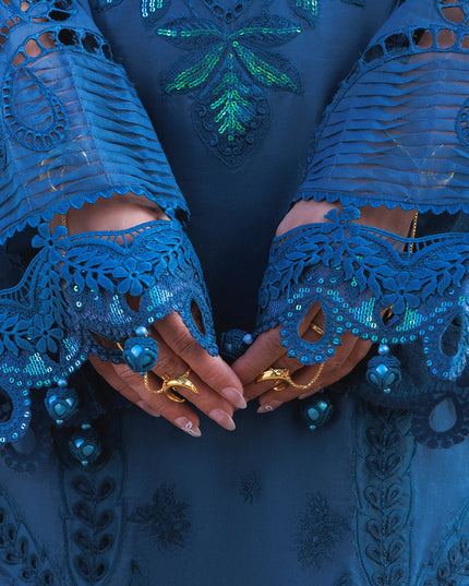 NUREH - Aman Embroidered Luxury Lawn 26 Unstitched 3Pc - NE-229- Kaia