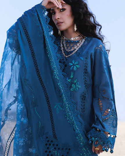 NUREH - Aman Embroidered Luxury Lawn 26 Unstitched 3Pc - NE-229- Kaia