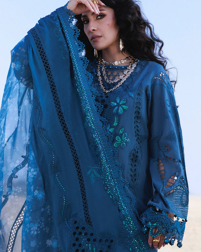 NUREH - Aman Embroidered Luxury Lawn 26 Unstitched 3Pc - NE-229- Kaia