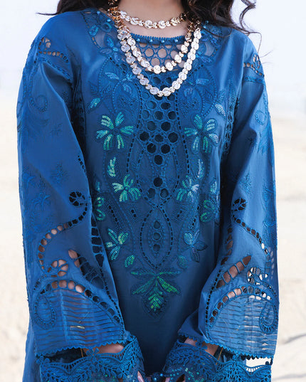 NUREH - Aman Embroidered Luxury Lawn 26 Unstitched 3Pc - NE-229- Kaia