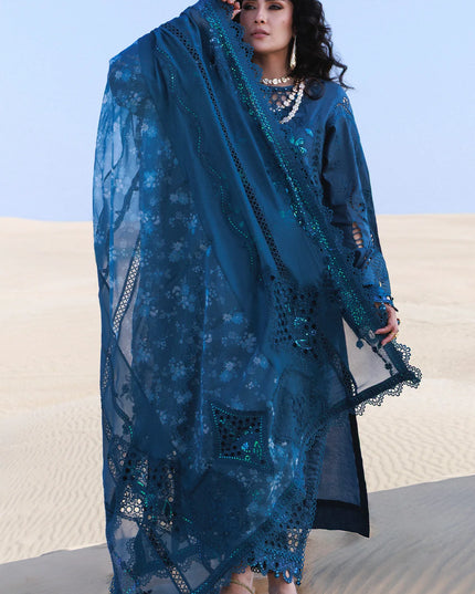 NUREH - Aman Embroidered Luxury Lawn 26 Unstitched 3Pc - NE-229- Kaia