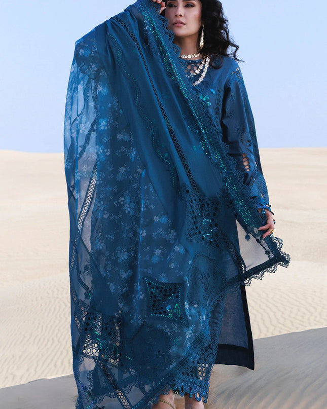 NUREH - Aman Embroidered Luxury Lawn 26 Unstitched 3Pc - NE-229- Kaia