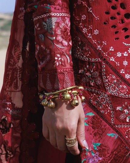 NUREH - Aman Embroidered Luxury Lawn 26 Unstitched 3Pc - NE-230- Kiraz