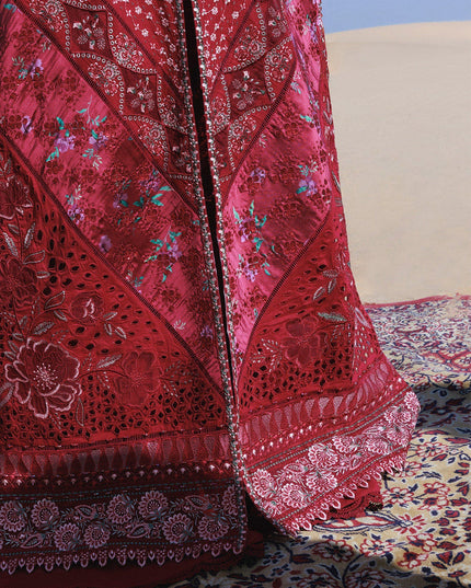 NUREH - Aman Embroidered Luxury Lawn 26 Unstitched 3Pc - NE-230- Kiraz