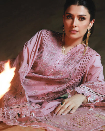 NUREH - Aman Embroidered Luxury Lawn 26 Unstitched 3Pc - NE-232- Seeran