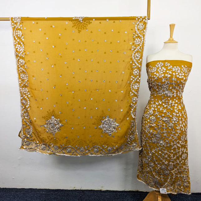 Handmade Full Jaal Gotta Work Chiffon 2Pc Unstitched