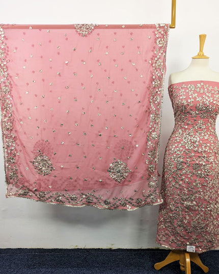 Handmade Full Jaal Gotta Work Chiffon 2Pc Unstitched