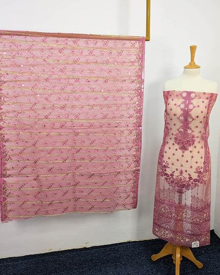 Fancy Organza Full Jaal Embroidered Work 3PC