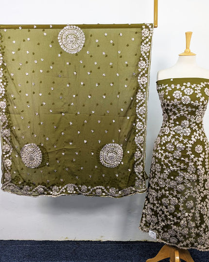 Handmade Full Jaal Gotta Work Chiffon 2Pc Unstitched