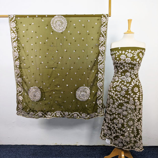 Handmade Full Jaal Gotta Work Chiffon 2Pc Unstitched