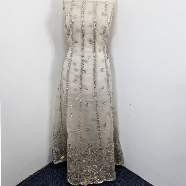 Organza with Gotta Work Frock 2PC Unstitched (Dyeable in All Colors)