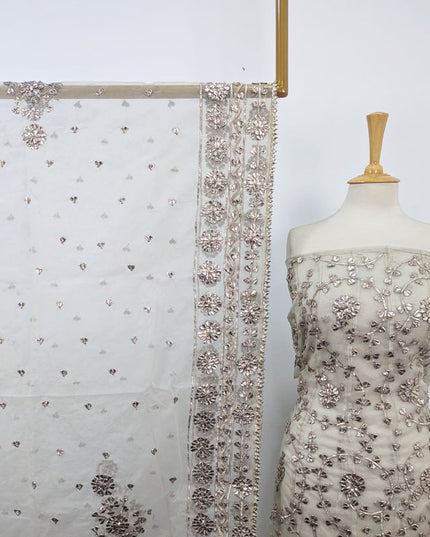 Fancy Handmade Gotta Work Dyeable Organza Frock 2PC Unstitched