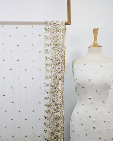 Fancy Bamber Chiffon with Golden Gotta Work 2Pc Unstitched