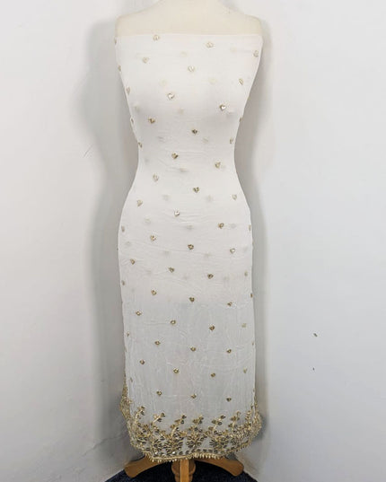 Fancy Bamber Chiffon with Golden Gotta Work 2Pc Unstitched