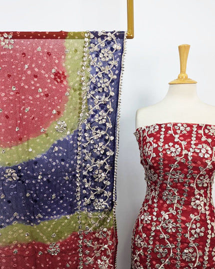 Bamber Chiffon with Chunnri + Gotta Work 2Pc Unstitched