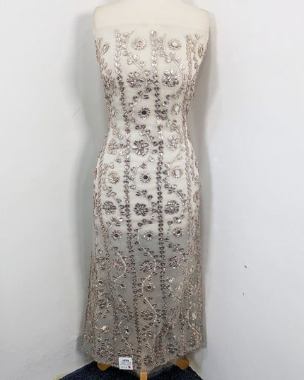 Fancy Handmade Gotta & Mirror Work Dyeable Organza 2PC Unstitched