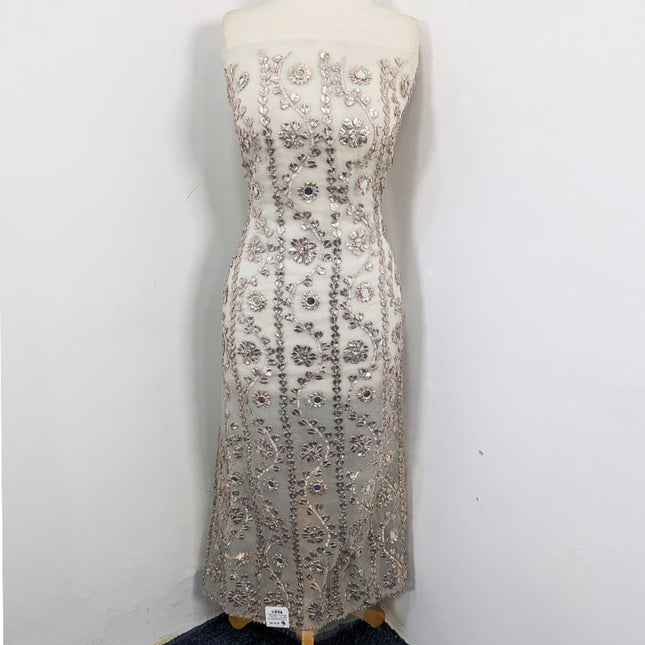 Fancy Handmade Gotta & Mirror Work Dyeable Organza 2PC Unstitched