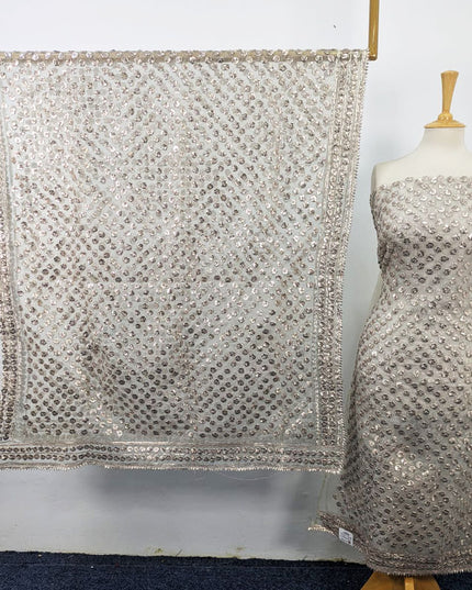 Handmade Full Jaal Akhrot Gotta Work Dyeable Organza 2PC Unstitched