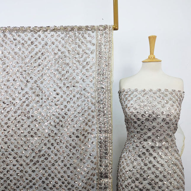 Handmade Full Jaal Akhrot Gotta Work Dyeable Organza 2PC Unstitched