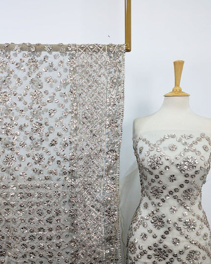 Dyeable Organza with Handmade Full Jaal Gotta Work 2PC Unstitched