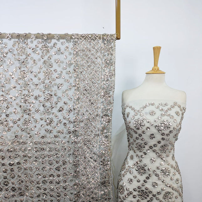 Dyeable Organza with Handmade Full Jaal Gotta Work 2PC Unstitched