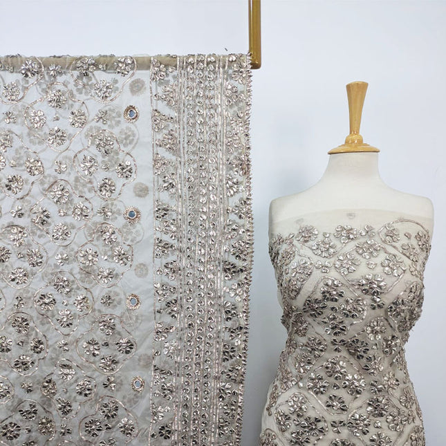 Handmade Full Jaal Gotta Work Dyeable Organza 2PC Unstitched