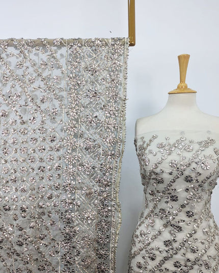 Fancy Handmade Full Jaal Gotta Work Dyeable Organza 2PC Unstitched