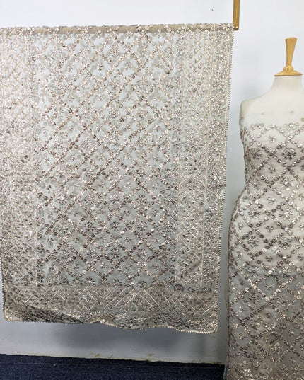 Dyeable Organza with Handmade Full Jaal Gotta Work 2PC Unstitched