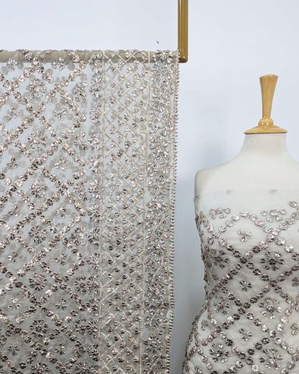 Dyeable Organza with Handmade Full Jaal Gotta Work 2PC Unstitched