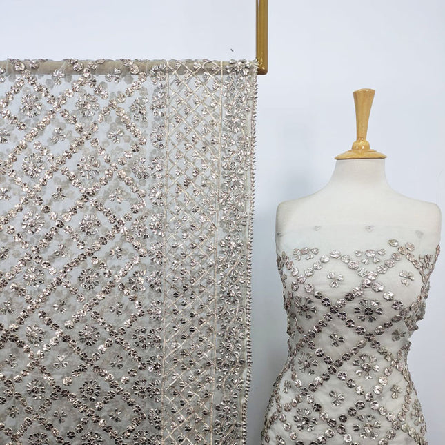 Dyeable Organza with Handmade Full Jaal Gotta Work 2PC Unstitched